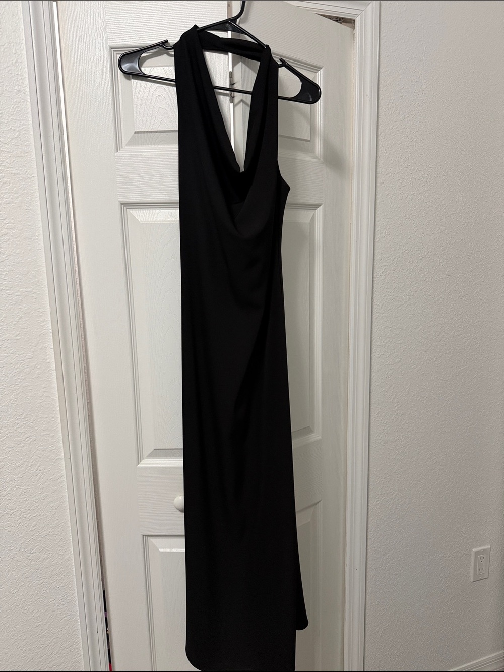 Zara Classic Black Halter Maxi Dress - Sleek Evening Style